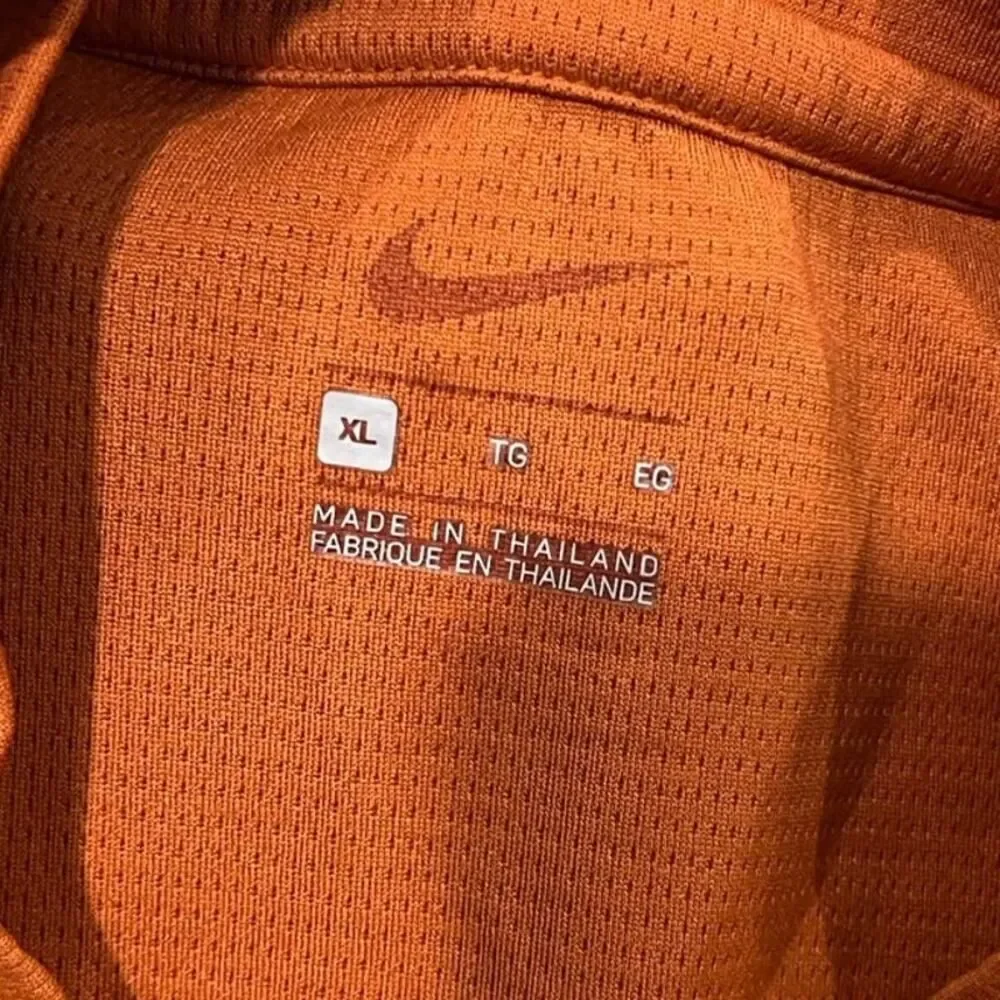 Nike Mens Dri-Fit Clemson Tigers On Field Long Sleeve Shirt Orange/White Size XL